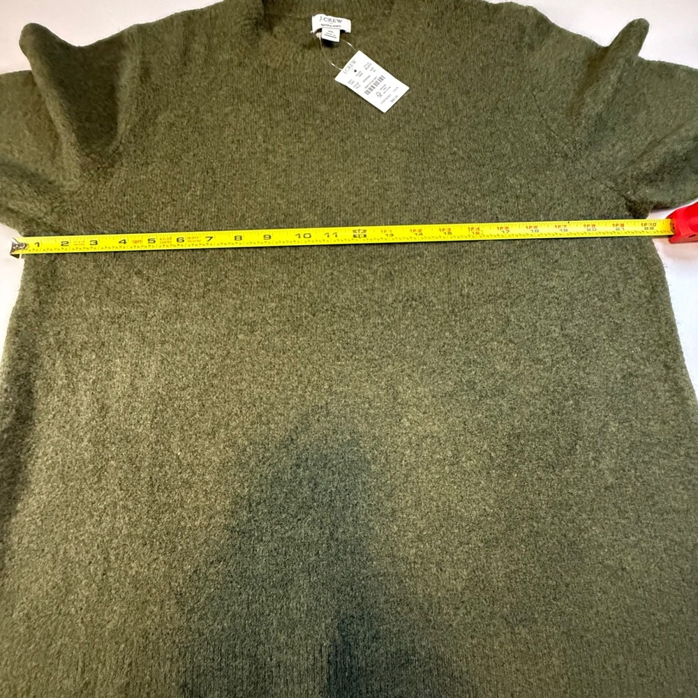 J.Crew NWT Extra-Soft Crewneck Sweater Olive Green Moss Wool Blend BU223 XL $89 - Picture 8 of 9